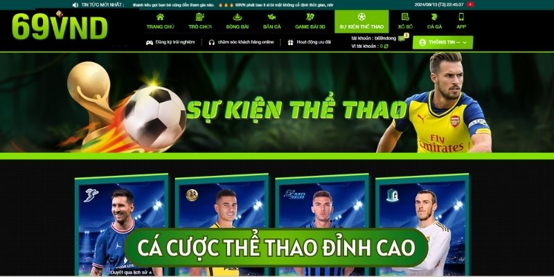 Thể thao 69VN với đa dạng các loại kèo cược để bet thủ có thể lựa chọn