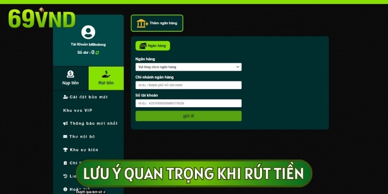 Liên kết tài khoản ngân hàng với hồ sơ cá cược tại 69VN